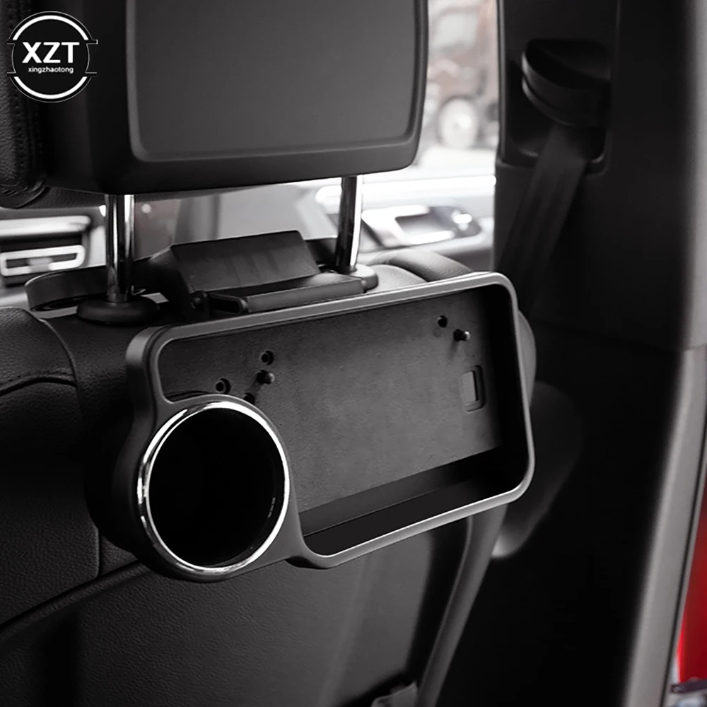 Car Headrest Drink Holder Stand Foldable Rear Seat Table Tray Organizer Car Folding Table Auto Drink Food Cup for Car Interior