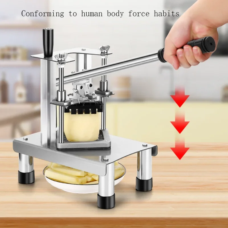 Manual French Fry Cutter Stainless Steel Potato Fruit and Vegetable Cutting Machine Cutting French Fries Slicer