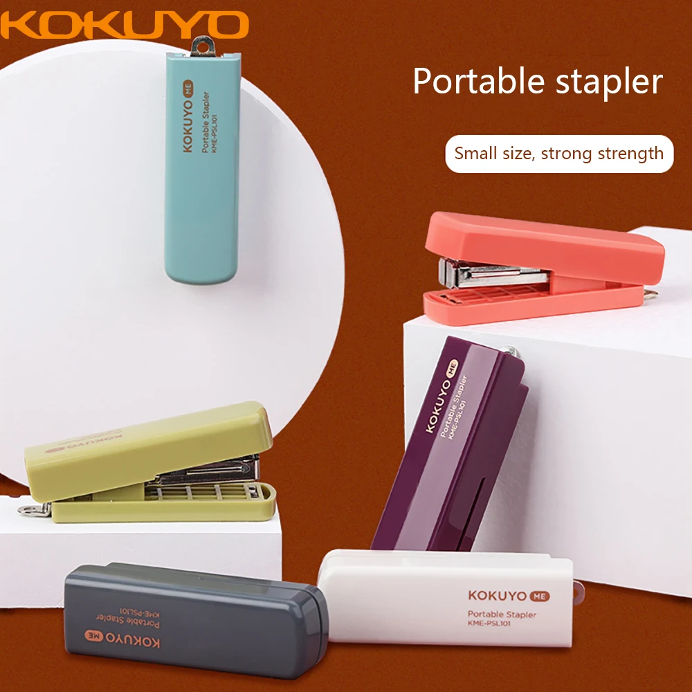 1Pcs Japan KOKUYO ME Series Stapler Portable Kawaii Mini Compact Student Binding Test Paper Storage Binding Tool