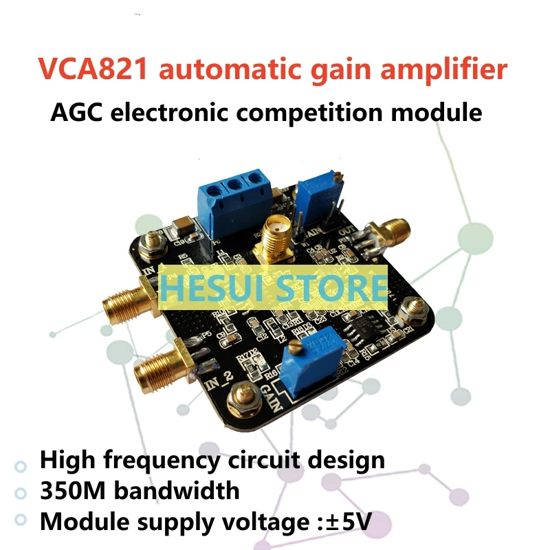 

Автоматический усилитель усиления VCA821, модуль электронной конкуренции AGC, полоса пропускания 350 м