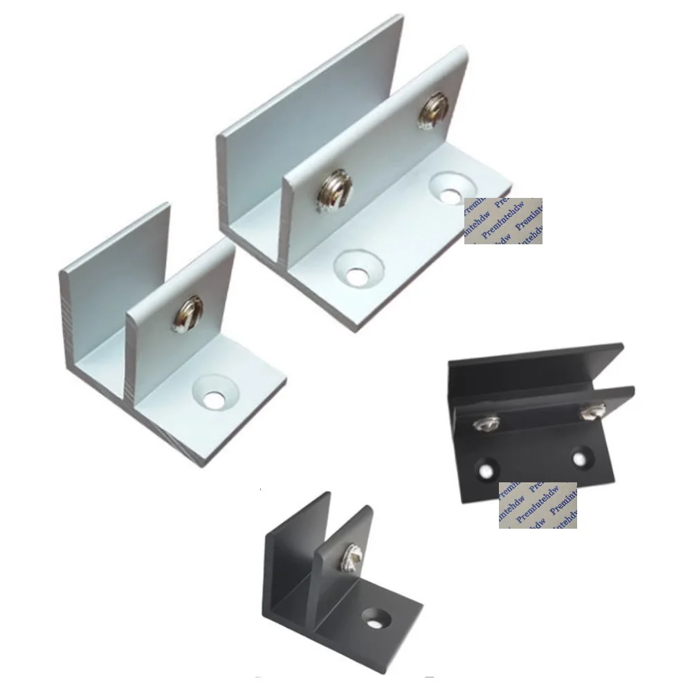 8Pcs Aluminum F Shaped Glass Wall Clip Acrylic Mirror Shelf Holder