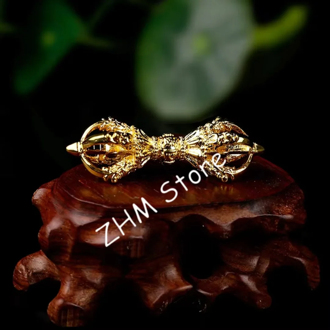 Six Words Scripture Gold Gilding Quality Five Shares Opening Light Amulet Buddhist Tibetan Nepal Pendant Vajra Crafts