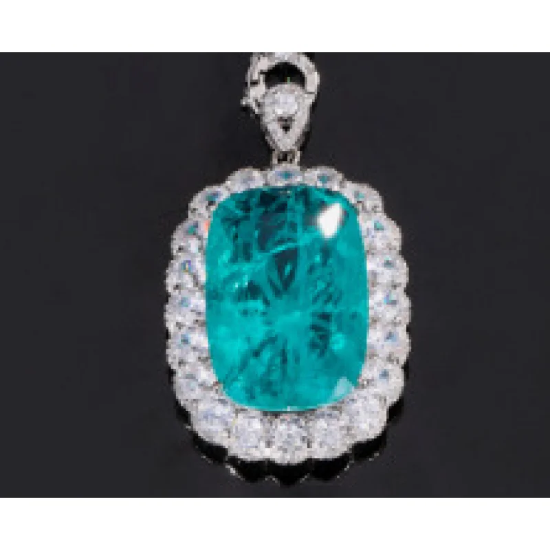 New Gold-Plated Jewelry European and American Style Emerald Pendant Necklace Stone 20*28