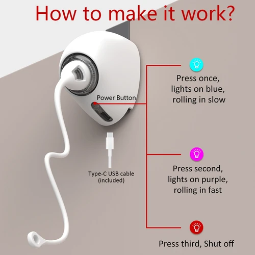 전기 고양이 장난감 로프 자동 티저 고양이 끈 장난감, 걸이식 문, 인터랙티브 새끼 고양이 게임 장난감, 랜덤 스윙, 고양이 잡기 스틱 