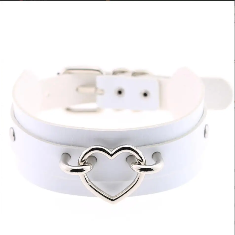 موضة المختنق النساء القلائد الشرير القوطية بولي Leather الجلود سلسلة القلب مشبك طوق قلادة مجوهرات الحفلات الديكور المختنق S2990 #4