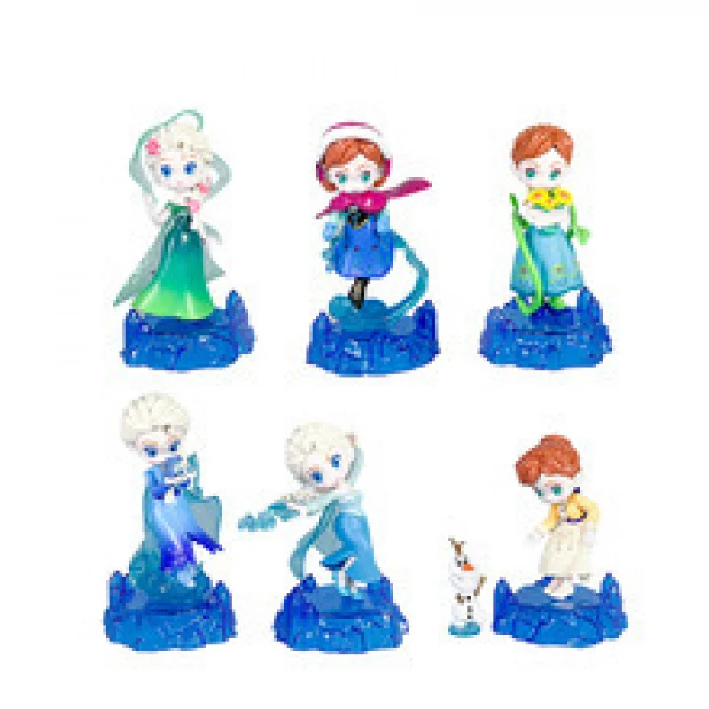 Frozen Anime artesanía Oficina señora Elsa Anna caja ciega muñeca periférica decoración de pastel de escritorio juguete para niña