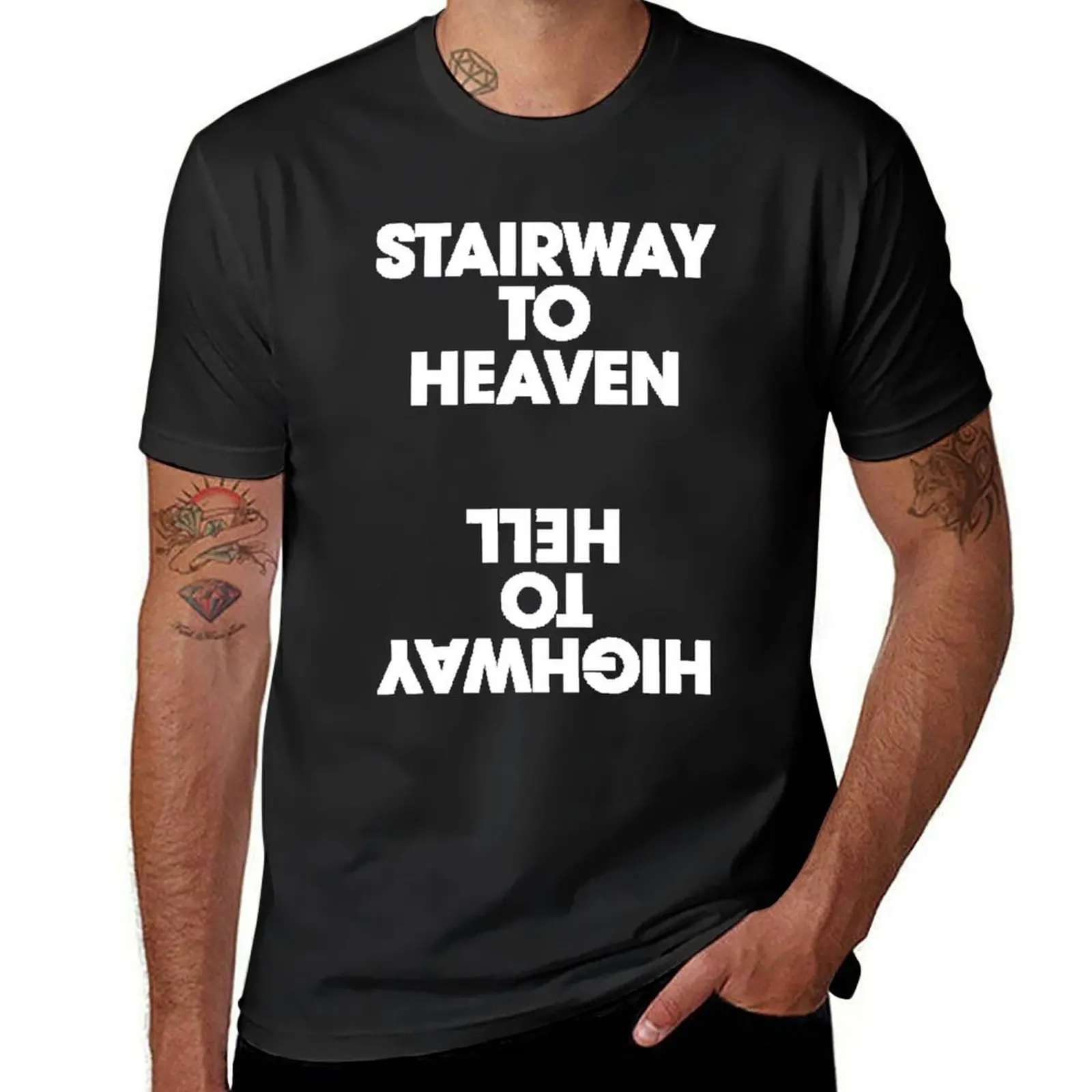 Stairway to Heaven - Highway to Hell T-Shirt oversizeds graphics mens t shirt