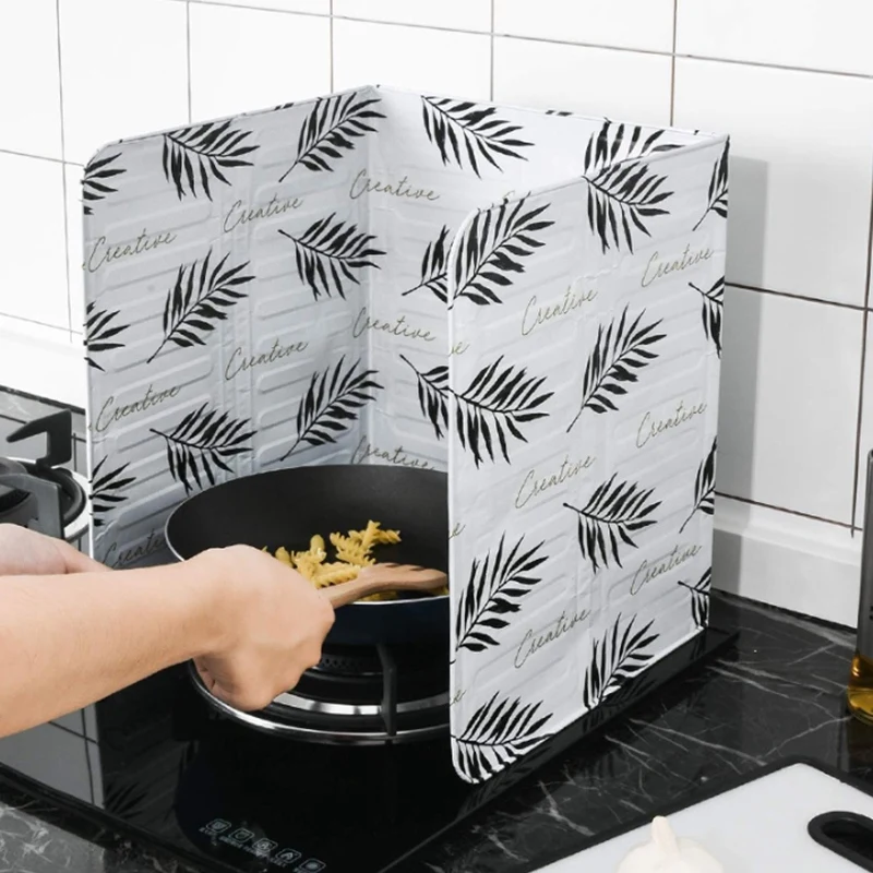 ABRW-2PCS Kitchen Oil-Proof Baffle High-Temperature Stove Oil Baffle Foldable Anti-Shallow Oil Board