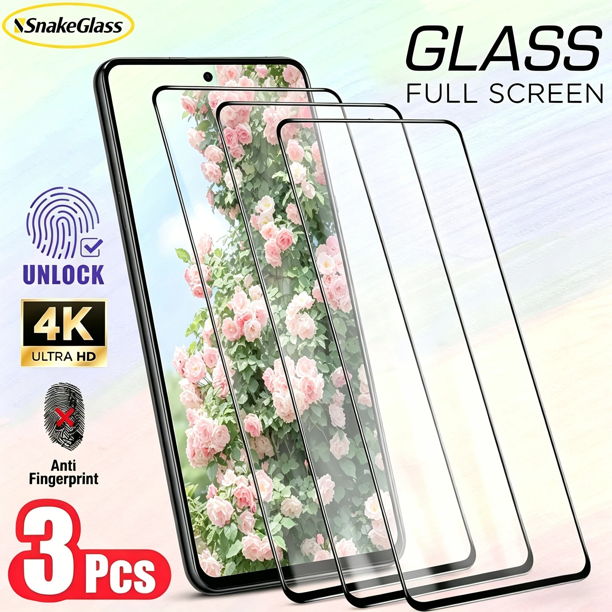 3 szt. Pełna osłona ekranu do Samsung Galaxy A57 A56 A55 A53 A35 A9 2018 A72 A41 A36 A26 A17 A15 A16 A05S Folia hartowana