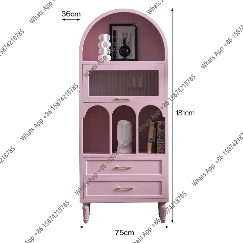 Z 67 Dopamine chest solid wood painted decorative cabinet bedroom storage living room French storage pink porch cabinet side