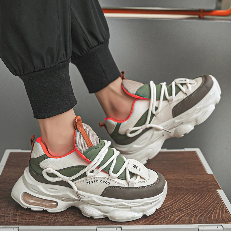 

Trendy Shoes for Men's 2024 Spring and Autumn Season New Air Cushion Sports Shoes Versatile Trendy and Fashionable Bread Shoes