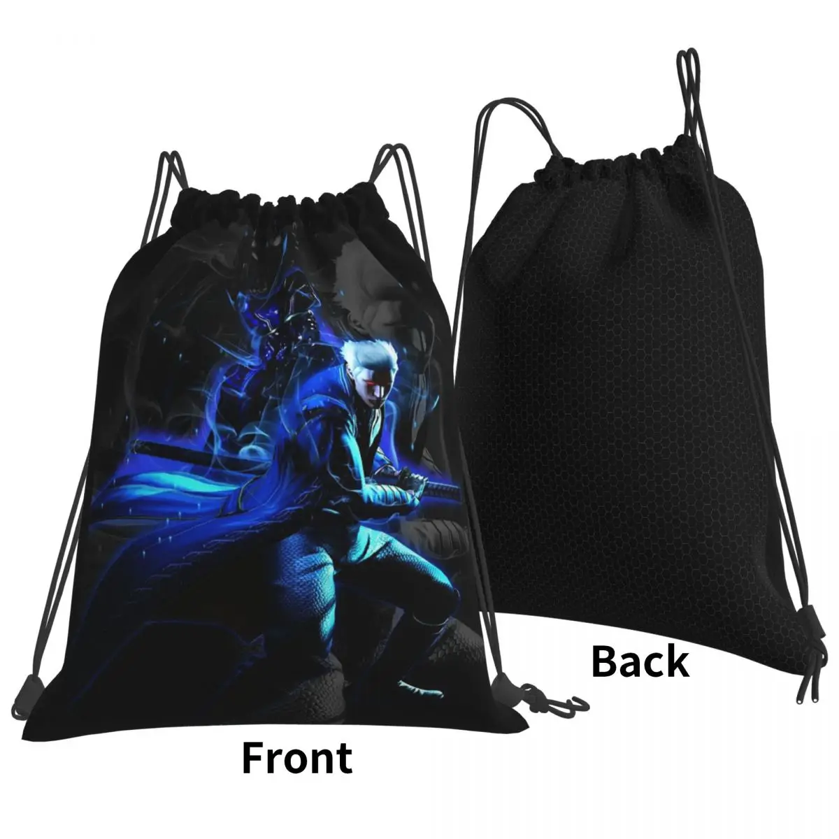 Vergil From The Devil May Cry Seri Backpacks Casual Drawstring Bags Sundries Bag Book Bags for Travel Students