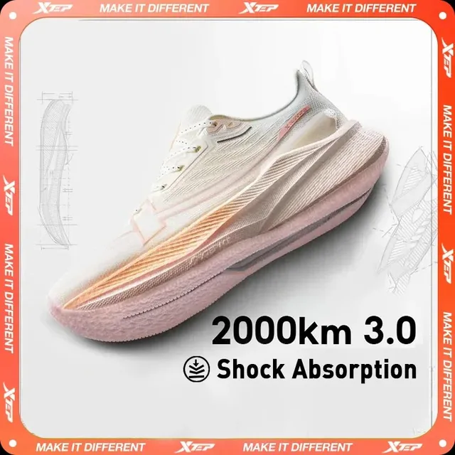 Damskie buty do biegania Xtep 2000km 3.0 2025 Wiosenne lekkie, amortyzowane, odporne na zużycie trampki do biegania 875118110034