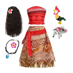 Halloween Moana Episode 2 Movie Costume Princess Vaiana Role Play Sleeveless Dress Girl Carnival Outfit Toddler Polynesian Dress