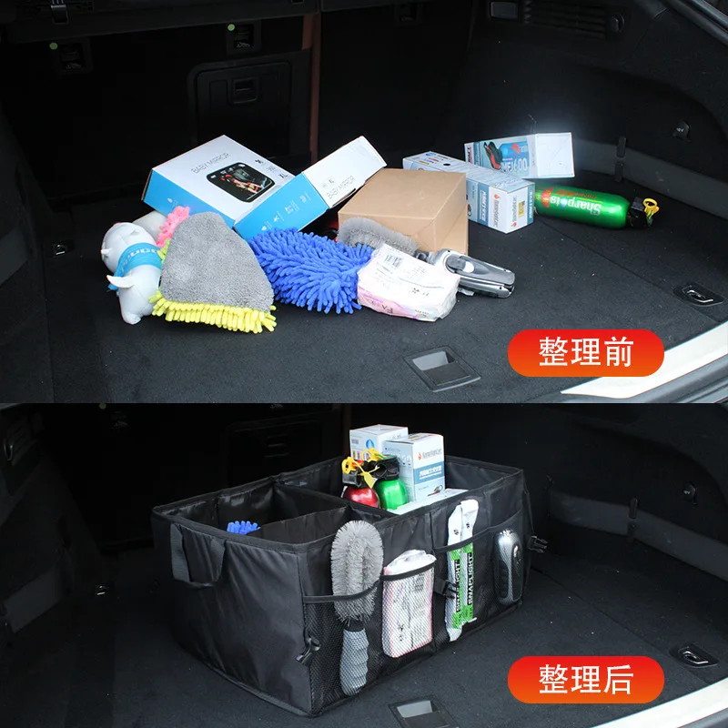 Trunk storage box, car supplies, foldable large car rental, storage box, camping car storage box image 2