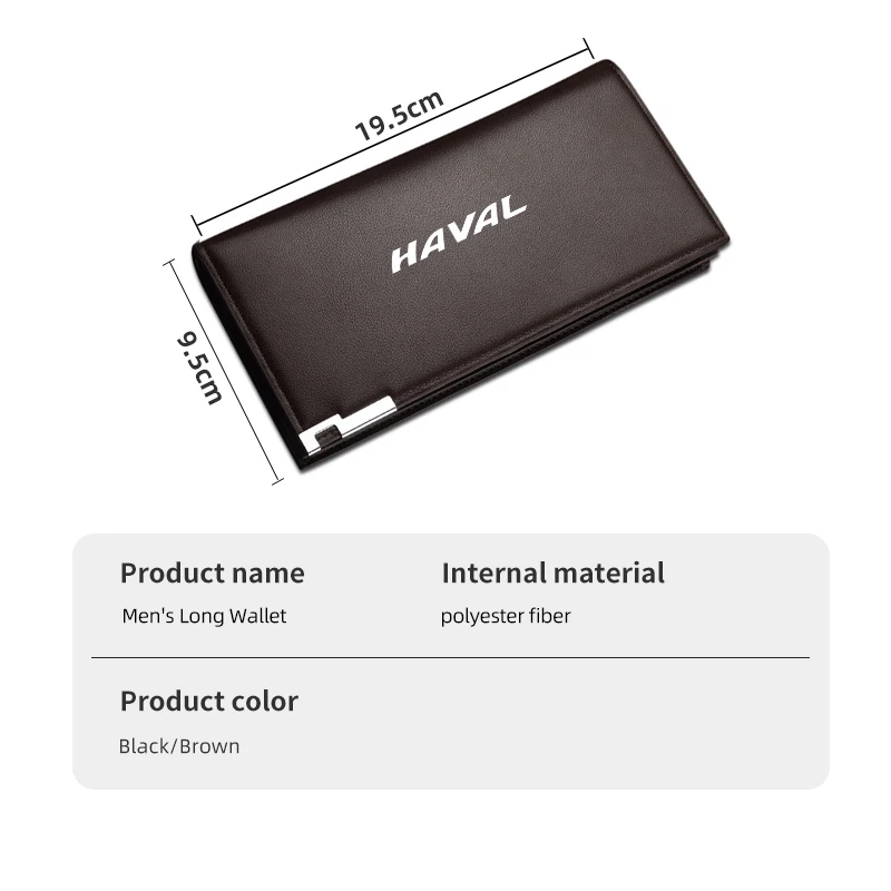 Men\'s Long Big Wallet Driver License Holder ID Credit Card For Great Wall Haval Jolion H3 H5 H6 H7 H9 F7 F7X F7H H8 H2S