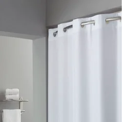 Minghe No Hook Shower Curtain,Heavy Duty Cloth 12 G,Hotel Quality Fabric Bathroom Shower Curtain