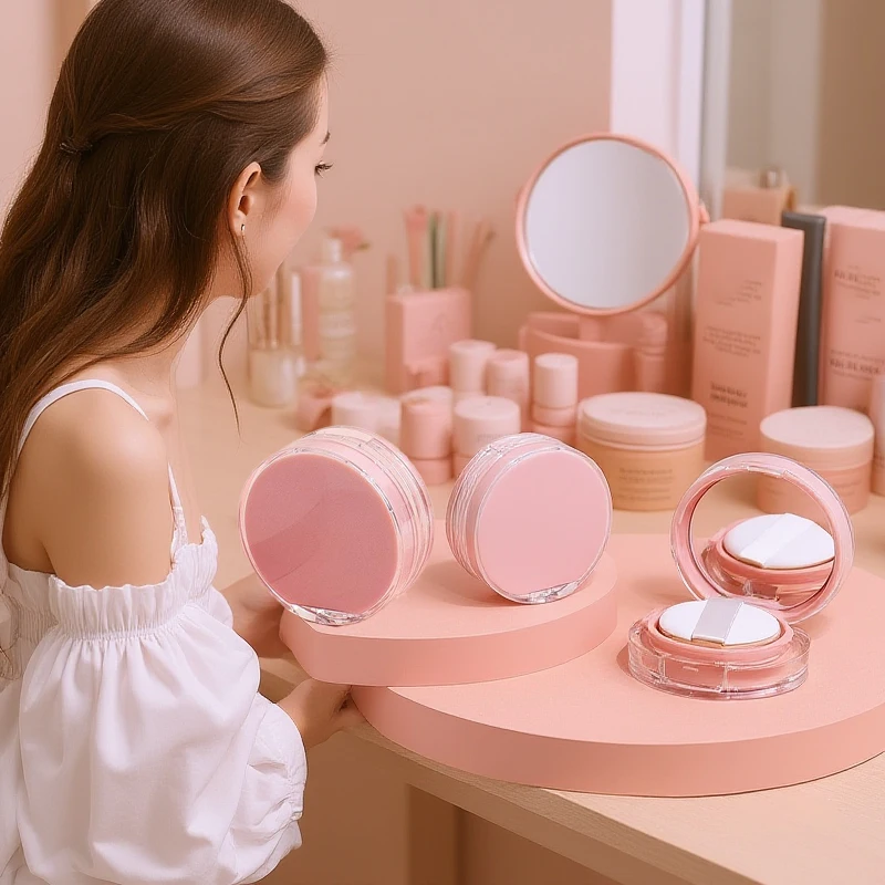 Mini Air Cushion DIY Box Empty Puff Casket With Mirror BB Cream Cosmetic Container With Sponge Foundation Makeup Case Skin Care