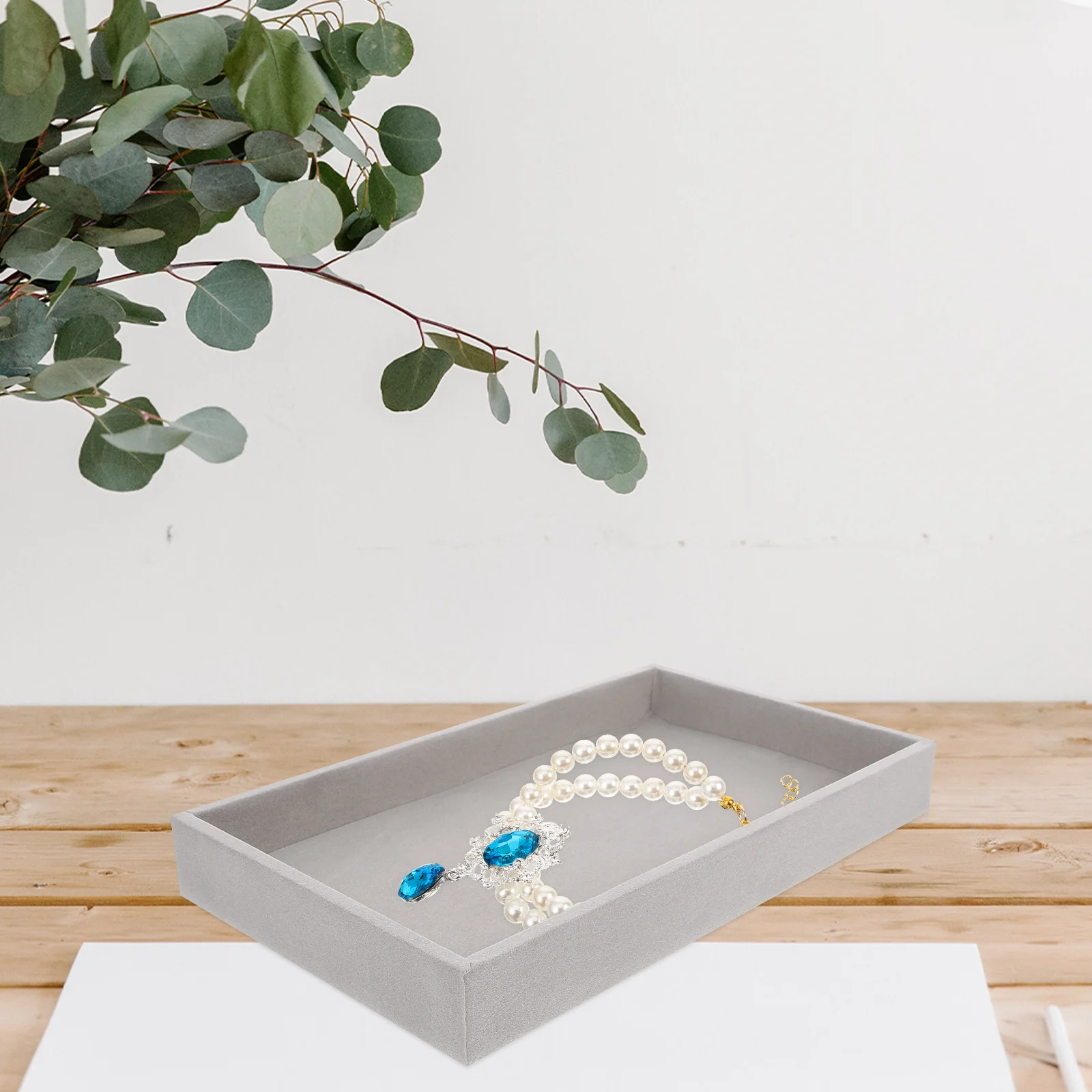 

3pcs Organizer Tray Ring Holder Necklace Display Holder Earring Necklace Bracelet Storage Display Drawer Grey Multi-Layered