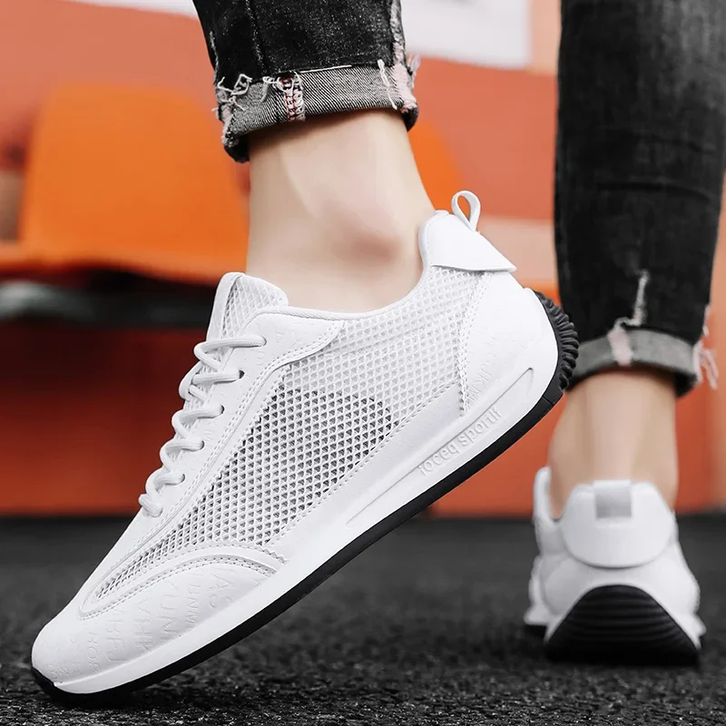 Men's Casual Sports Shoes Mesh Breathable Casual Shoes Wear-resistant Tennis Basketball Shoe Lightweight White Mens Sports Shoes