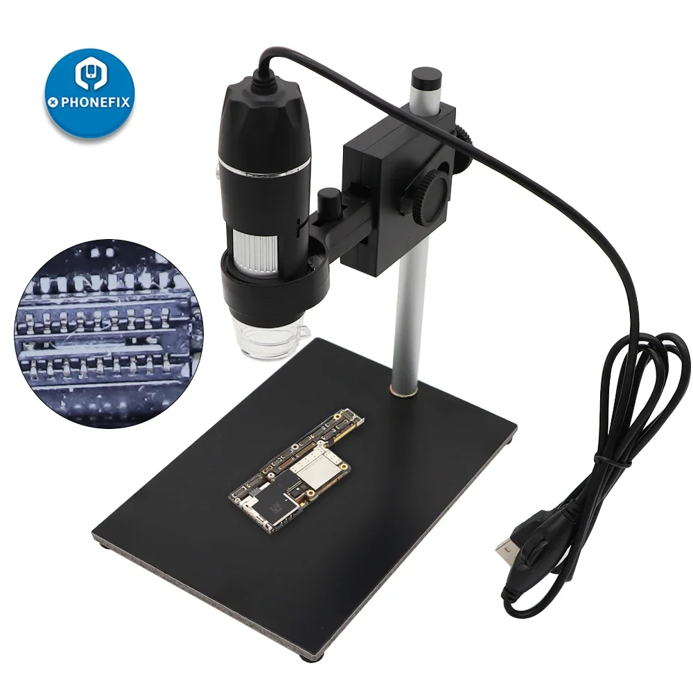 USB Digital Microscope 1000X 2MP Electronic Handheld with 8 LED Endoscope Zoom Camera Magnifier Adjustable Lift Stand Tool