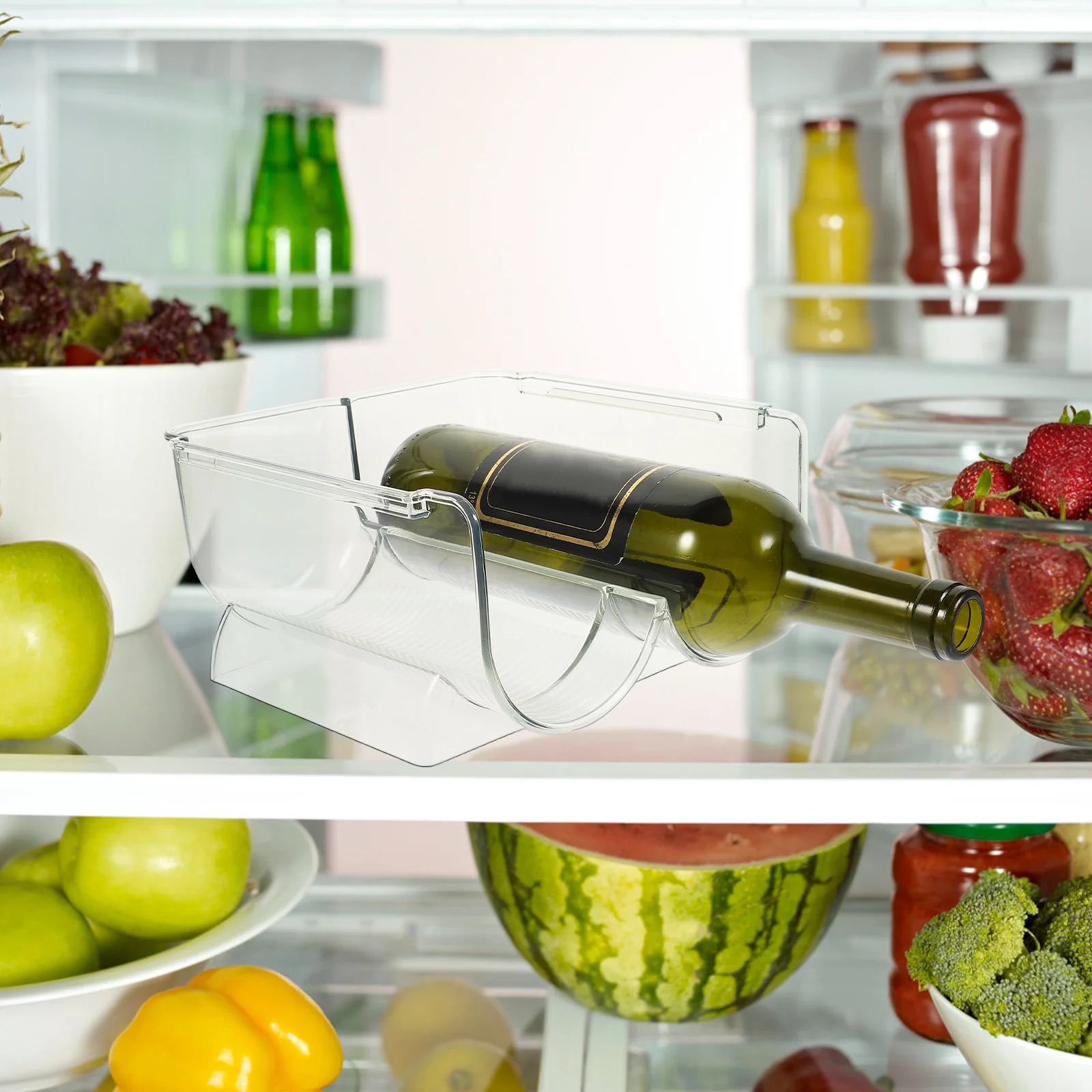 

2 Pcs Water Bottle Storage Rack Display Holder Wine Racks Cabinet Kitchen Acrylic Beverages