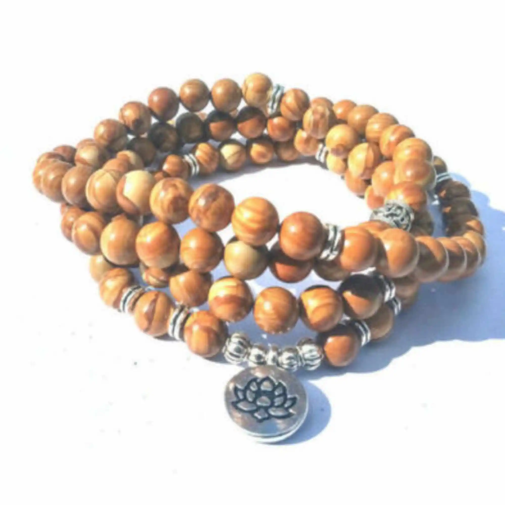 6mm Wood Zazen Bracelet 108 Beads Lotus Pendant Diy Natural Wrist Relief Fragrant Party Stones Prayer