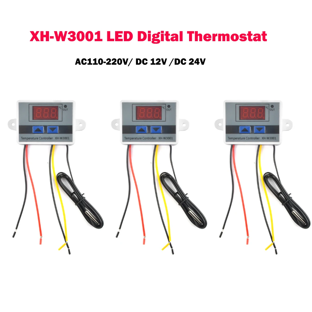 XH-W3001 التحكم الرقمي متحكم في درجة الحرارة ذكي التحكم الإلكتروني في درجة الحرارة التبديل شاشة ديجيتال DC12/24V/AC220V #1