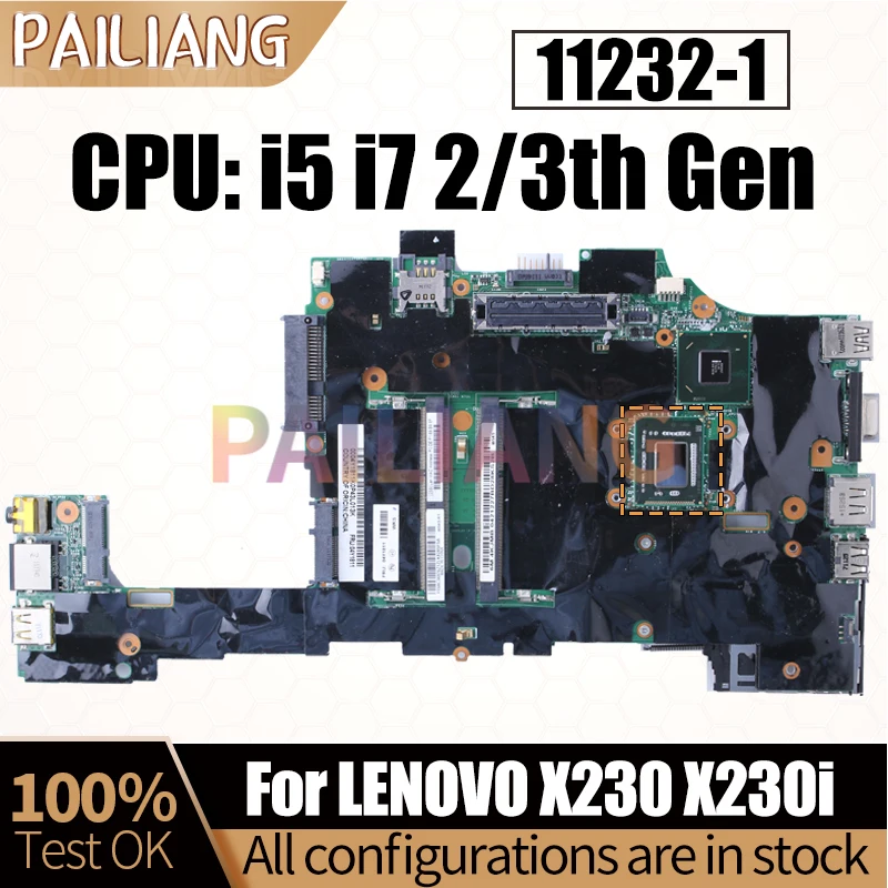 For LENOVO X230 X230i Notebook Mainboard 11232-1 i5 i7 2/3th 04W0688 04W0676 04X4542 Laptop Motherboard Full Tested