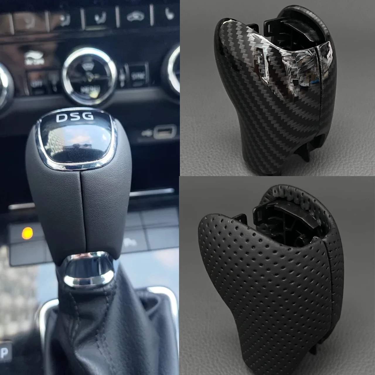 

Для Skoda Octavia Superb Fabia Yeti DSG ручка переключения передач кожаная боковая крышка аксессуары для интерьера