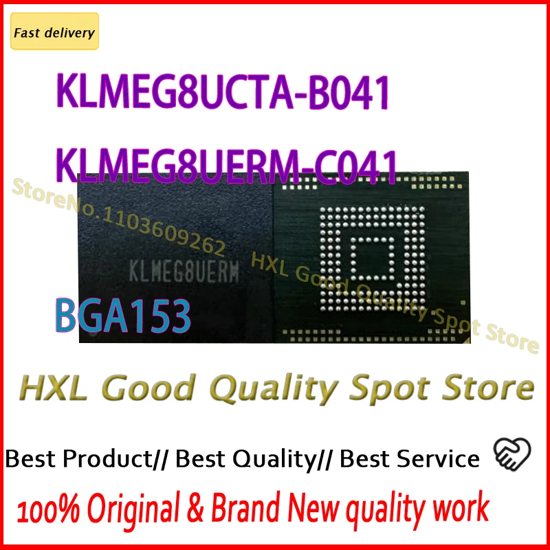 

1PCS/LOT Original KLMEG8UCTA-B041 KLMEG8UCTA KLMEG8UERM-C041 KLMEG8UERM packaged BGA-153 EMMC5.1 256G brand new storage chip
