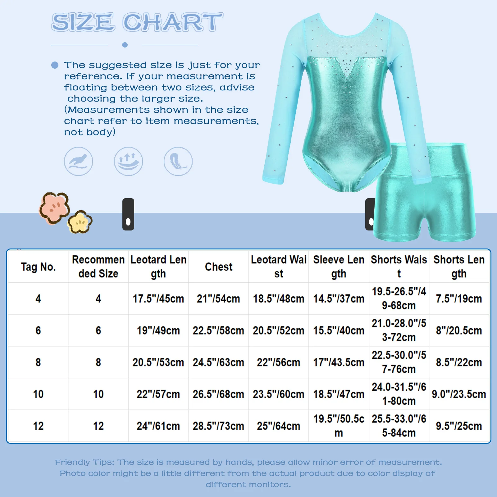 Kids Girls Artistic Gymnastics Ballet Jersey Dance Wear Metallic Sparkly Rhinestone Tight Fitting Leotard with High Waist Shorts