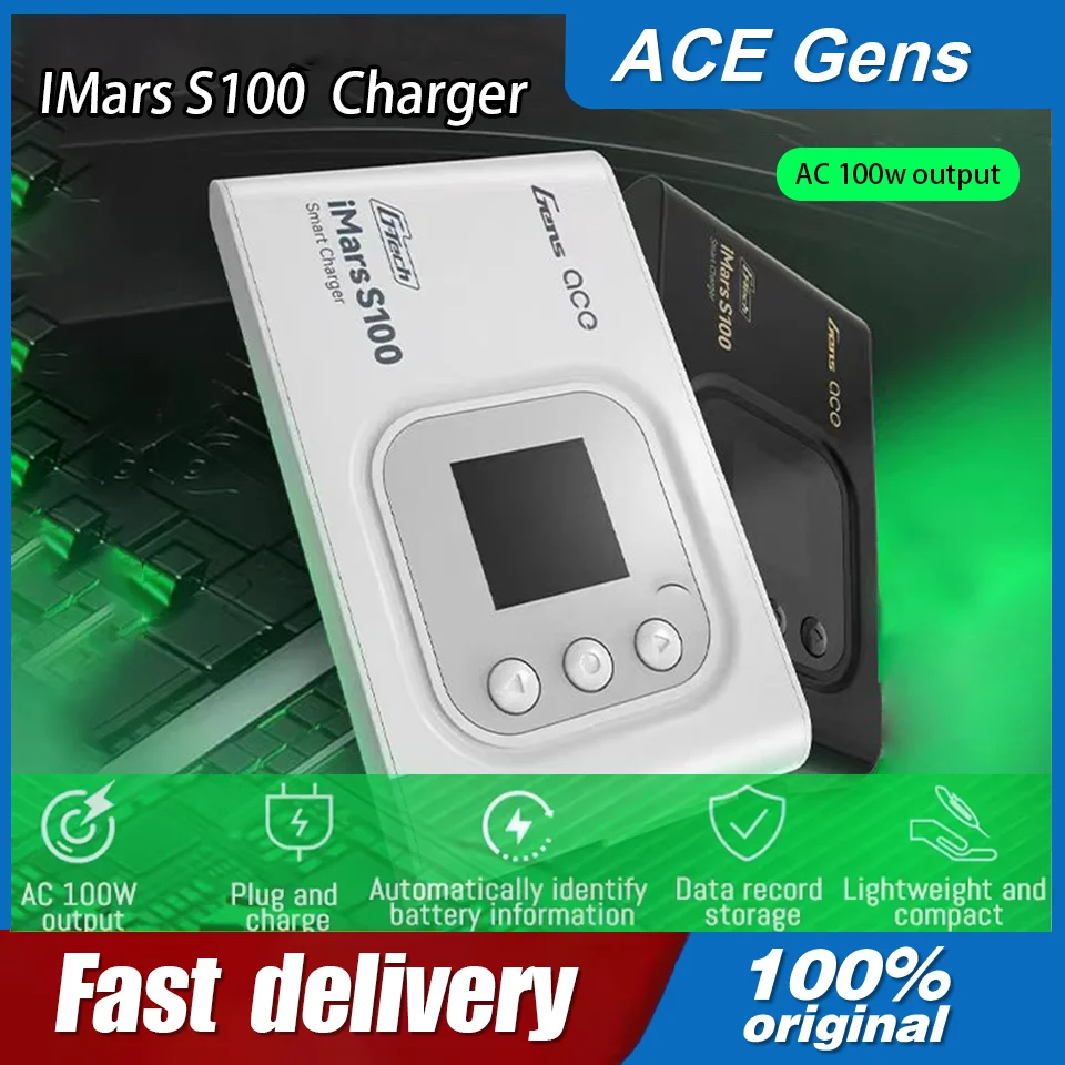 

New Gens ACE G-Tech IMars S100 100W Smart Charger LiPo Battery Balance Charger Discharger 2-6S For RC FPV Model Airplane Drone