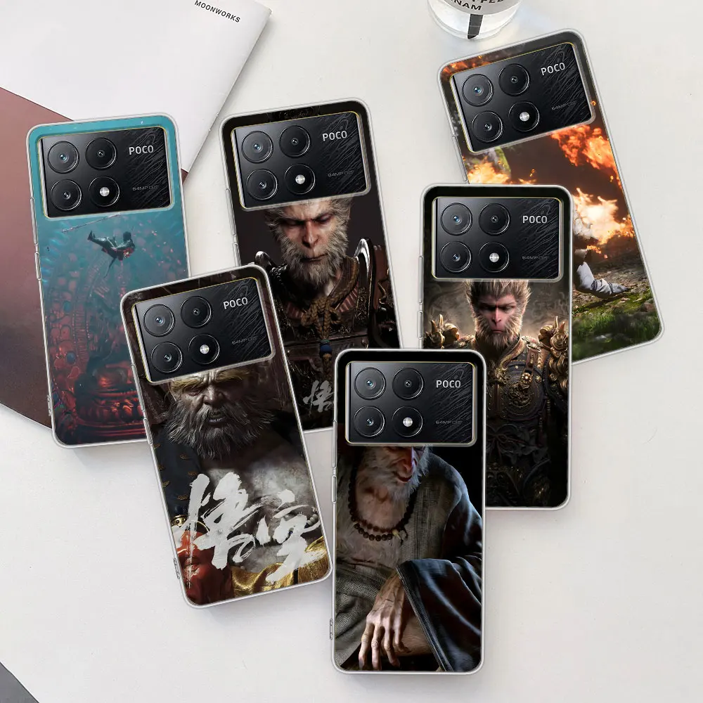 Wukong Black Myth Case for Xiaomi Poco X3 F4 GT X6 Pocophone F1 F3 M5 M3 M5s X4 NFC X5 F5 M4 F2 Pro Soft Transparent Phone Cover