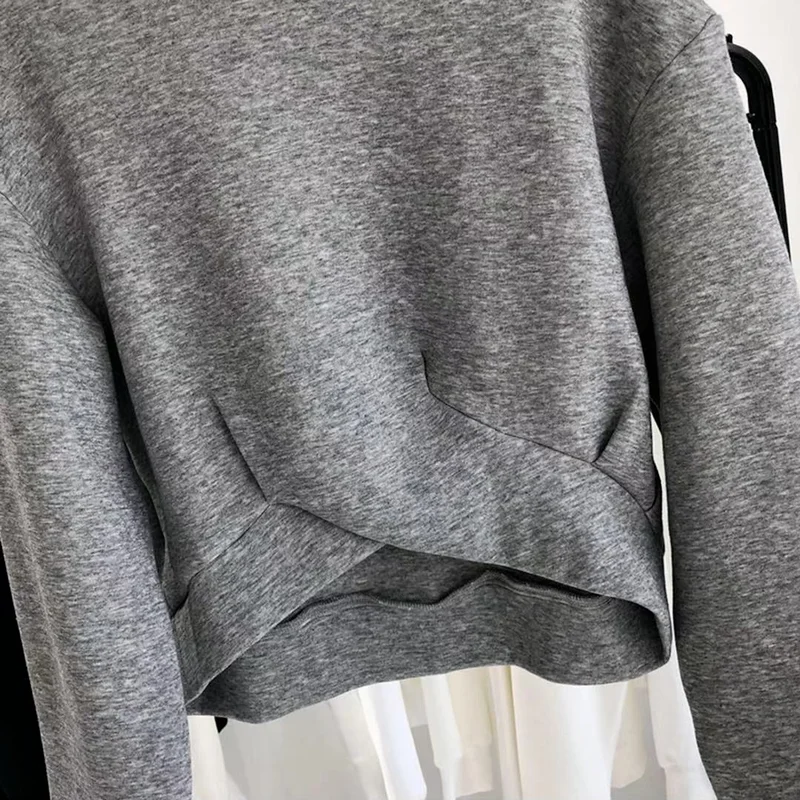 Sweatshirts Women Casual Cropped Clothes College O-Neck Tender Fashion All-match New Solid Simple Ulzzang Spring Autumn Friends