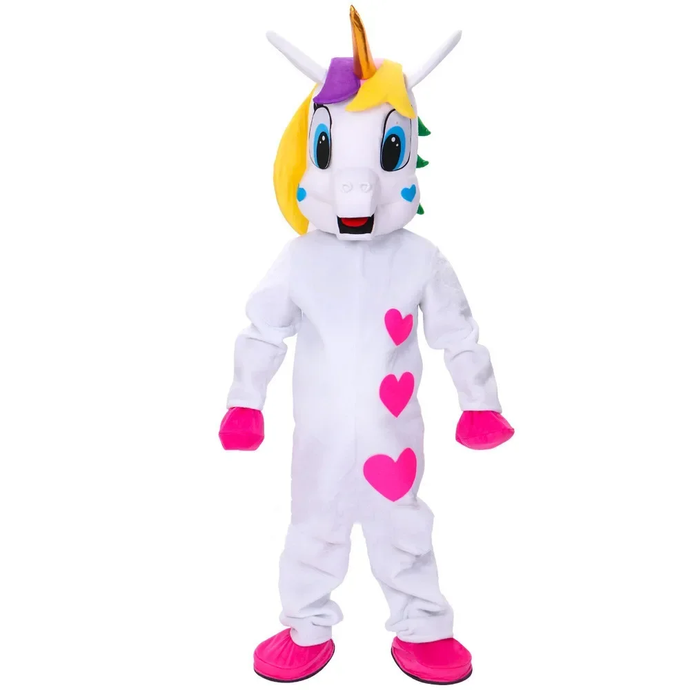 Cartoon Character Cosplay Costume, Mascote Unicórnio Cavalo, Publicidade Show, Animal Carnaval Vestuário, Party Clothing