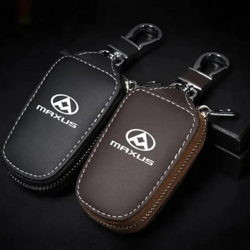 Car Key Fob Case Car Key Wallet Auto Key Pouch Leather For MAXUS T90 MIFA 7 MIFA 9 D90 G10 eTerron 9 D60 G50 PLUS