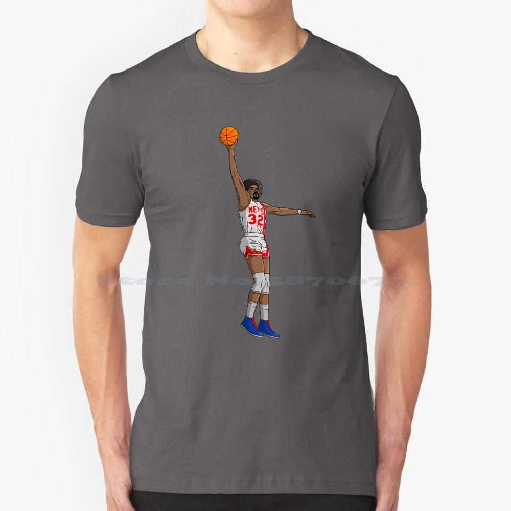 Julius Erving-Brooklyn Basketball T Shirt 100% Cotton Tee Julius Erving Brooklyn New York Basketball Sports Slam Hall Of Fame