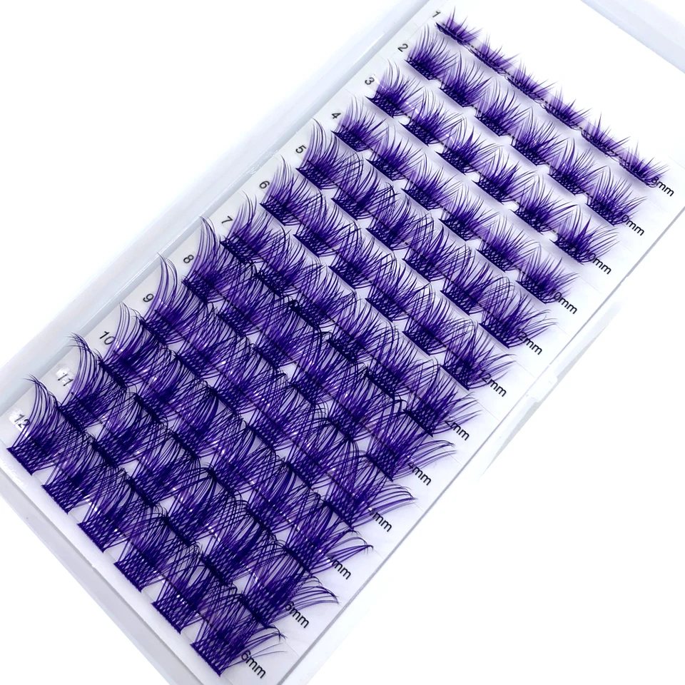 Segmentos de pestañas volumen ruso mezcla de colores naturales DIY grupos segmentos arcoíris 5