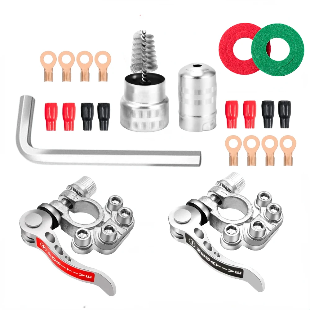 

Car Battery Terminal Quick Release Disconnect Battery Terminals Copper Wire Lugs Cable Clamp Screw Connection Kit For Auto Boat