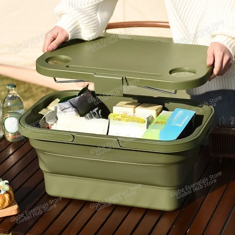 

Outdoor Camping Storage Box Folding Table Thickened Camping Storage Table Multifunctional Storage Box Food Organizer Container