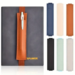 1/2pcs Leather Adjustable Elastic Band Pen Holder, Pen Pouch For Planner, Pen Holder For Notebook, Notebook Pen Holder