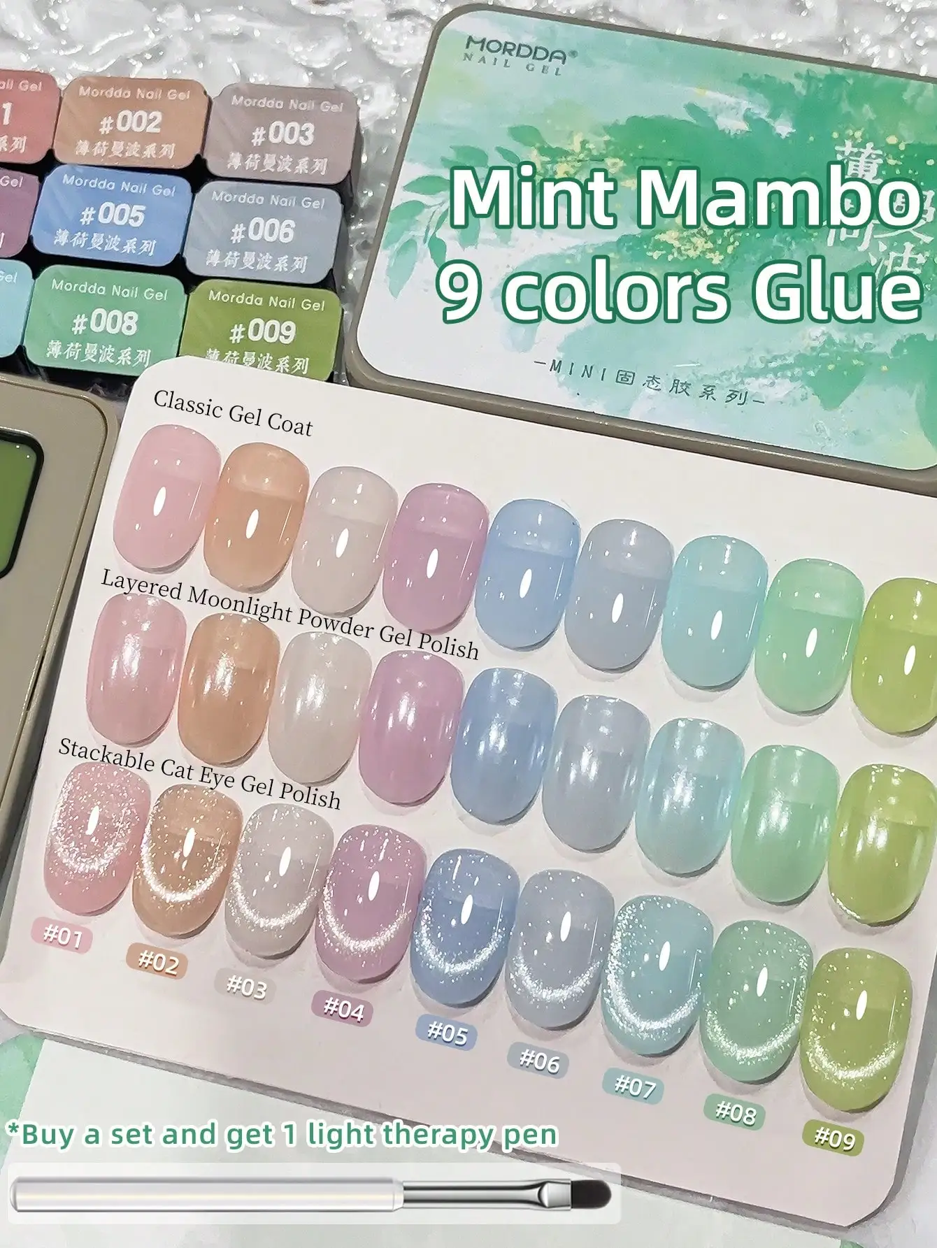 

MORDDA 9pcs Gel Nail Polish Soak Off, Long Lasting, High Gloss. Ideal for Nail Salon, DIY Home Manicure and Nail Art Beg