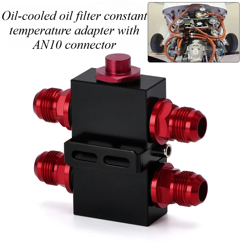 

Universal Car Oil Cooler Thermostatic Sandwich Plate Adapter with Oil Filter Relocation Kit AN10 Fittings Performance Upgrade
