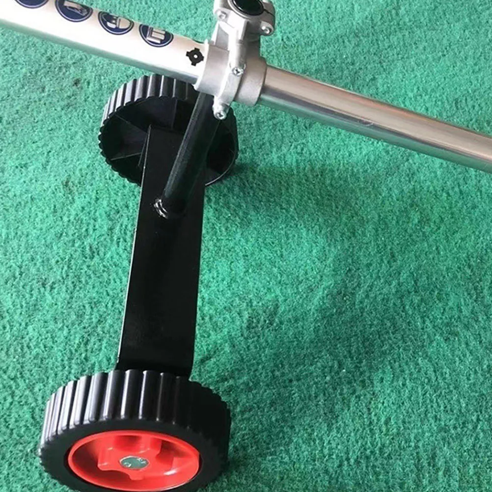 

28mm Lawn Mower Accessories Stainless Steel Castor Wheels Hand Truck Auxiliary Support Frame for Garden Trimmer Push Mower