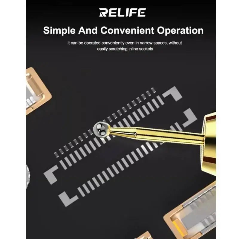 

Desoldering Needle Set RELIFE TO6 For Motherboard Repair Spherical Head Design For Mobile Phone Bga Package Chip Desoldering