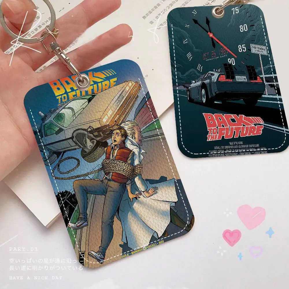 Classic Movies Back To The Future Holder Keychain With Keychain For Access Card Bus Pass & Card Credit ID