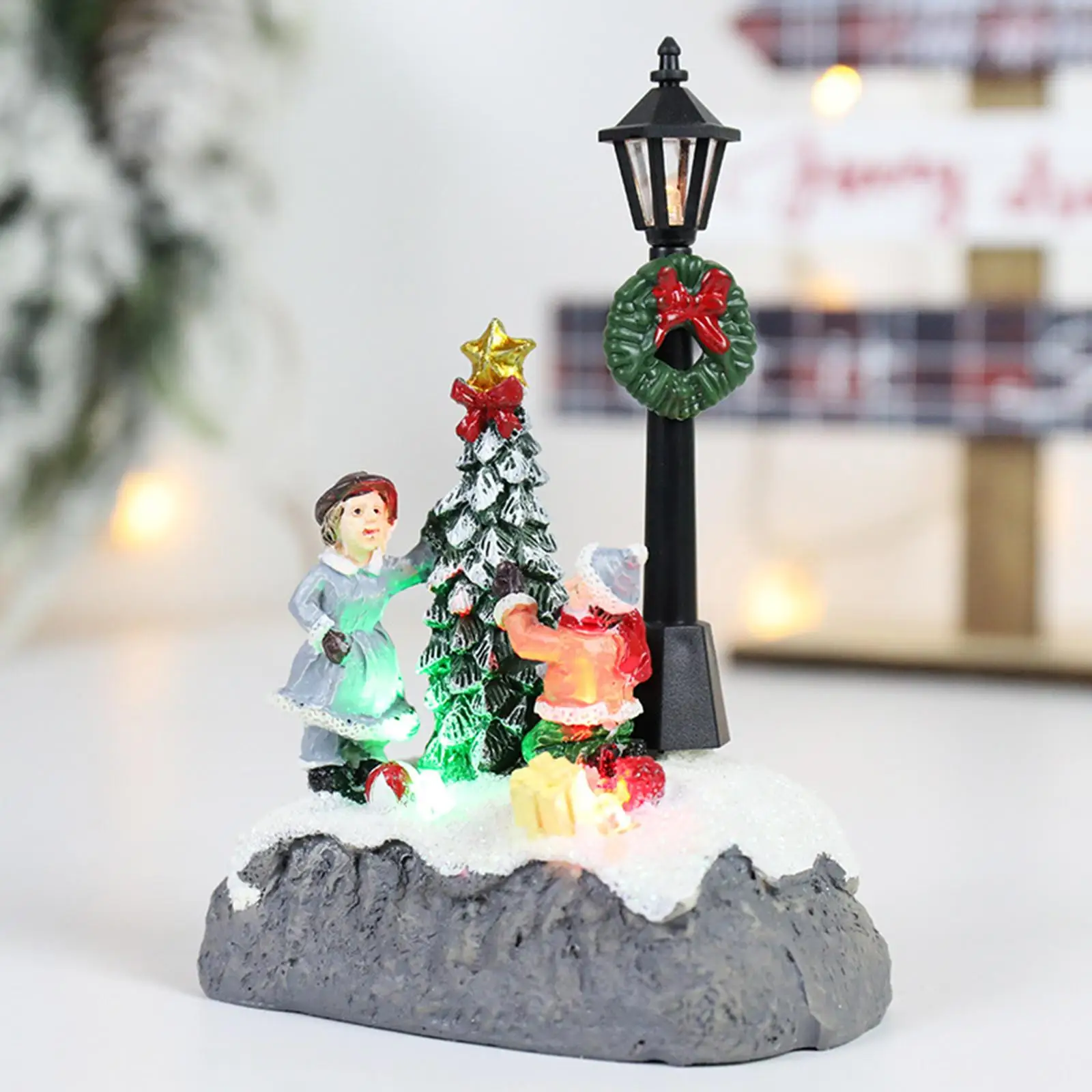 Christmas Scene Village Houses Christmas Tree Modern Sets for Gift , Christmas tree