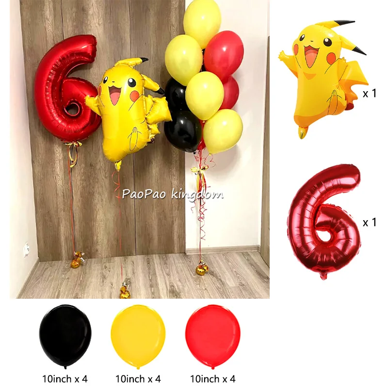Niedliche Pikachu-Ballons Cartoon-Folienballons Geburtstagsparty-Deko-Set Kinder-Babyparty Feier-Party-Zubehör – Detail 24