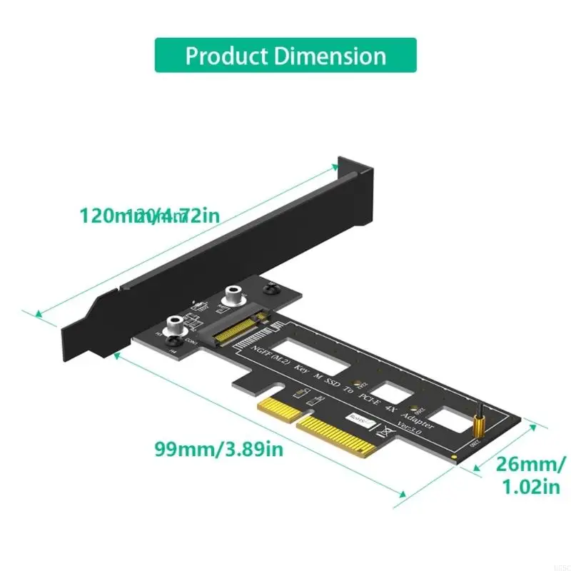 U55C Universal M.2 NVME Solid Disk to PCIe PCIExpress 4X Converter Card with Efficient Heat Dissipation